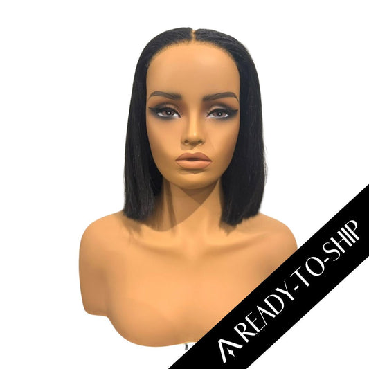 10" Straight Jet Black Bob HD Lace Closure Wig