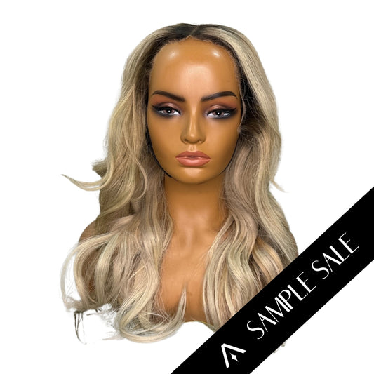 18" Dark Rooted Cool Blonde HD Lace Frontal Wig