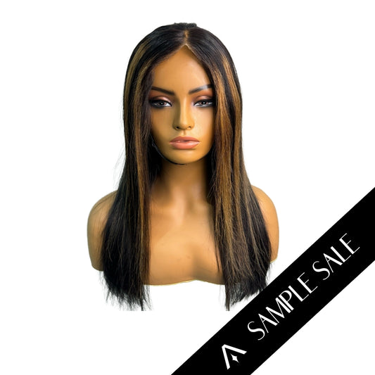 18" Brunette Highlights HD Lace Frontal Wig