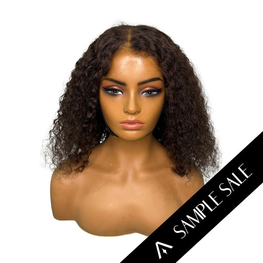 14" Chocolate Brown Burmese Curly HD Lace Frontal Wig