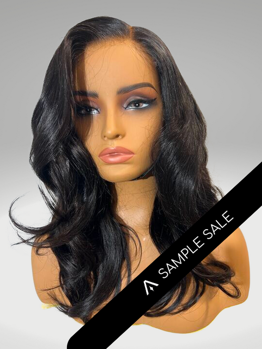 14" Very Straight Natural Black HD Lace Closure Wig