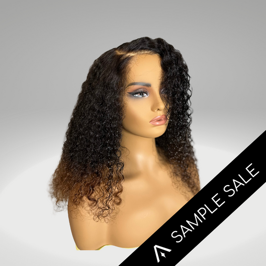 12" Kinky Curly Dark Ombre HD Lace Frontal Wig