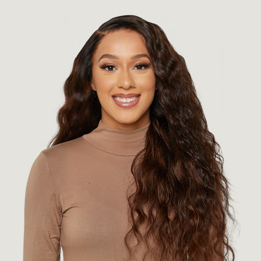 Rooted Chocolate Brown Wavy HD Lace Wig
