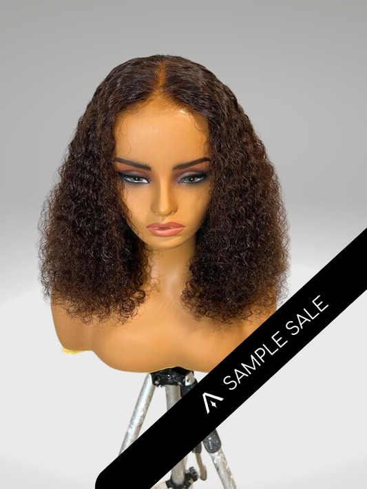 14" Loose Curly Chocolate Brown HD Lace Frontal Wig