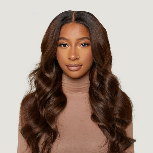 Rooted Chocolate Brown, Very Straight HD Lace Wig