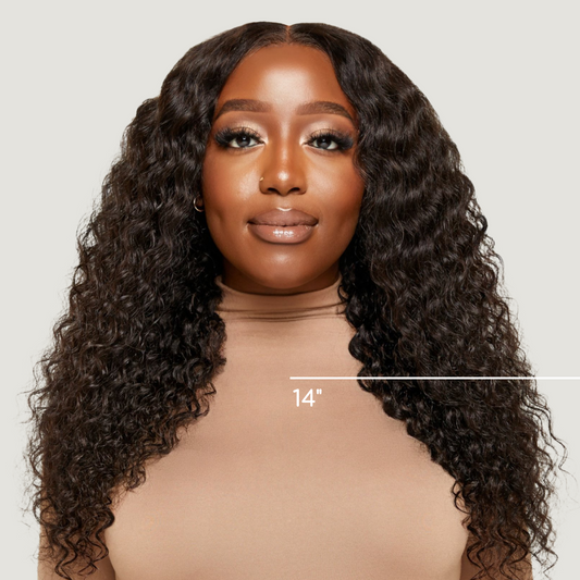 Natural Black Very Wavy HD Lace Wig in 14"